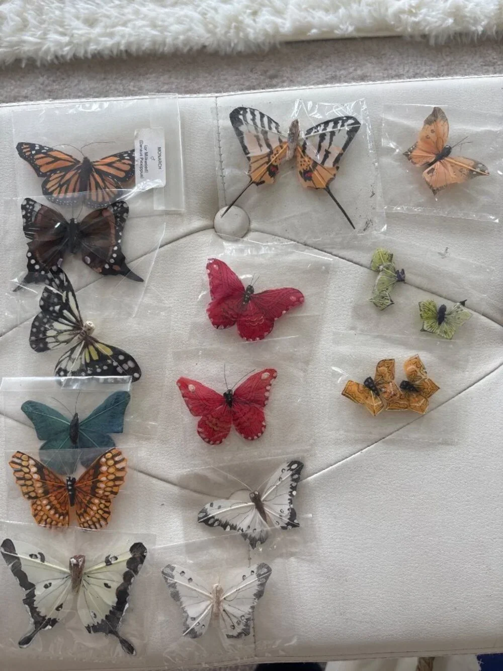 Vintage Butterfly Lot 14 Assorted Decorative Feather Butterflies Moths Monarch